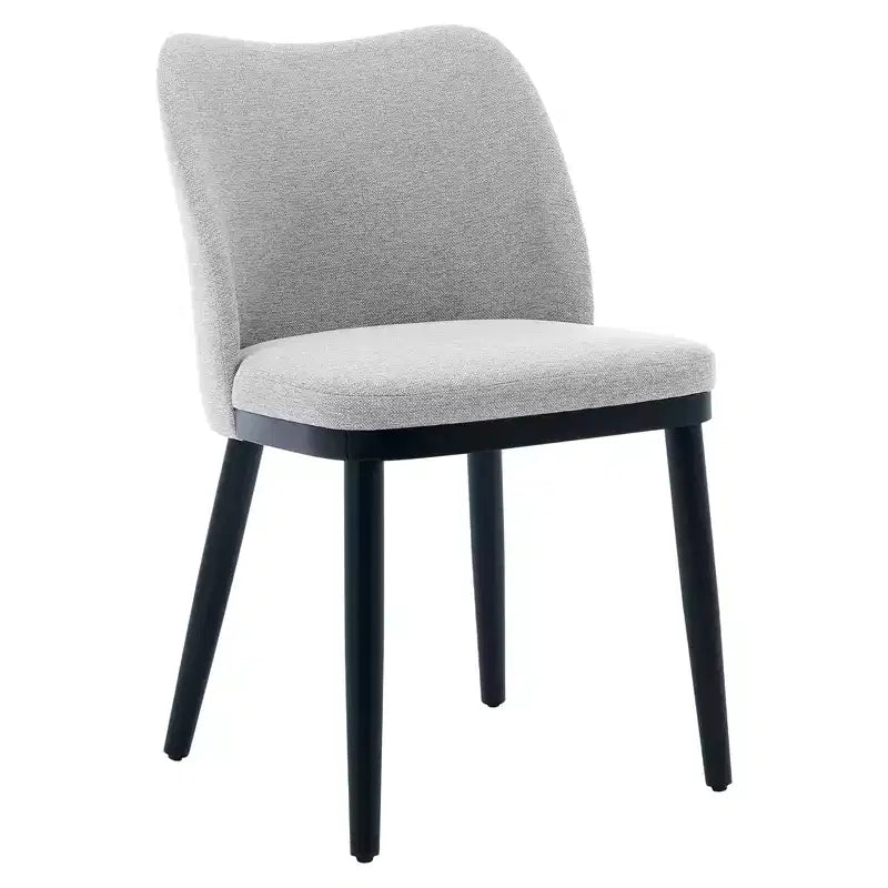 Lot de 2 chaises de salle à manger modernes rembourrées en tissu, assise rembourrée et pieds en bois robustes, assise confortable pour cuisine, restaurant, salon