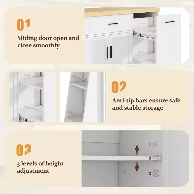 Bahut de rangement multifonctionnel avec meuble poubelle caché