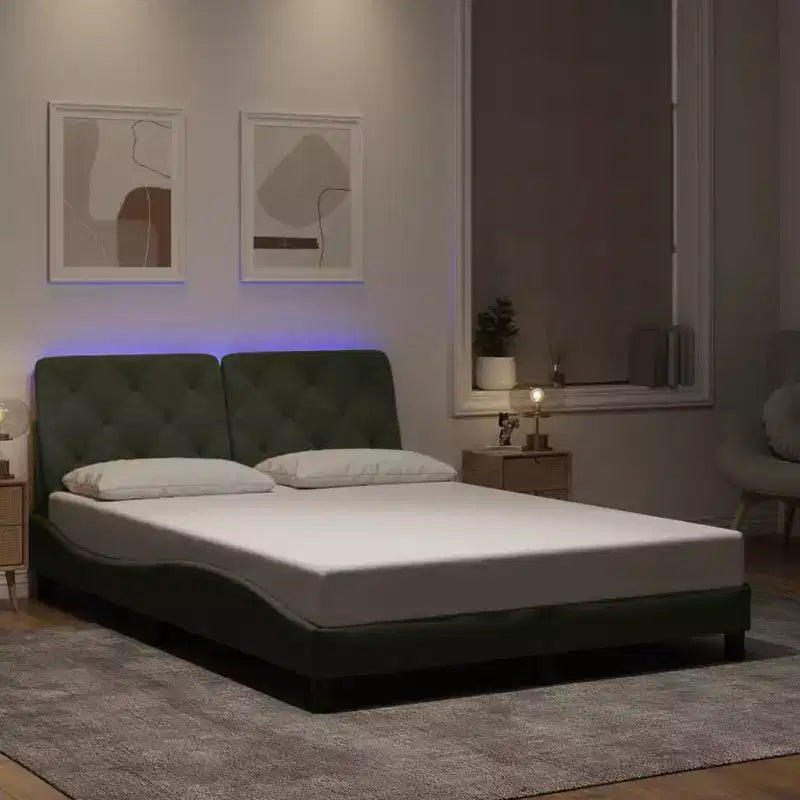 Cadre de lit avec LED sans matelas