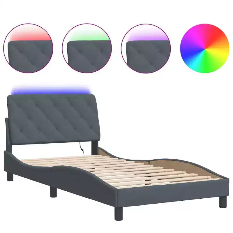 Cadre de lit avec LED sans matelas