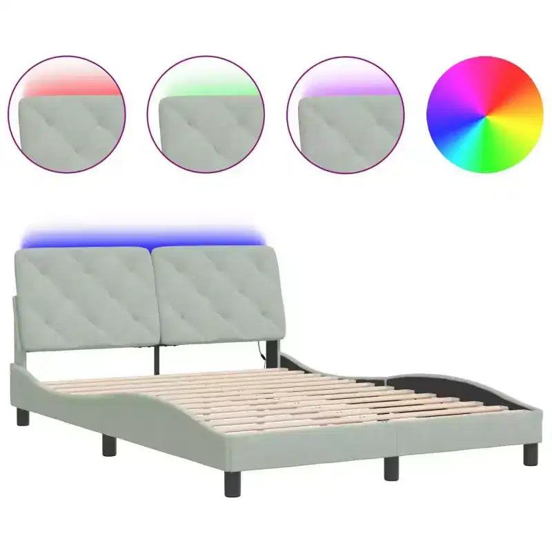 Cadre de lit avec LED sans matelas