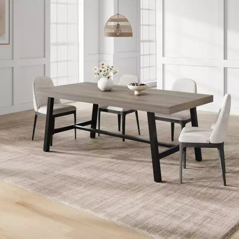 Industrial Dining Table for 6-8 People, 70.87 Long Wooden Table, Seats 6 Rectangular Counter for Dinner, Kitchen, Dining Room