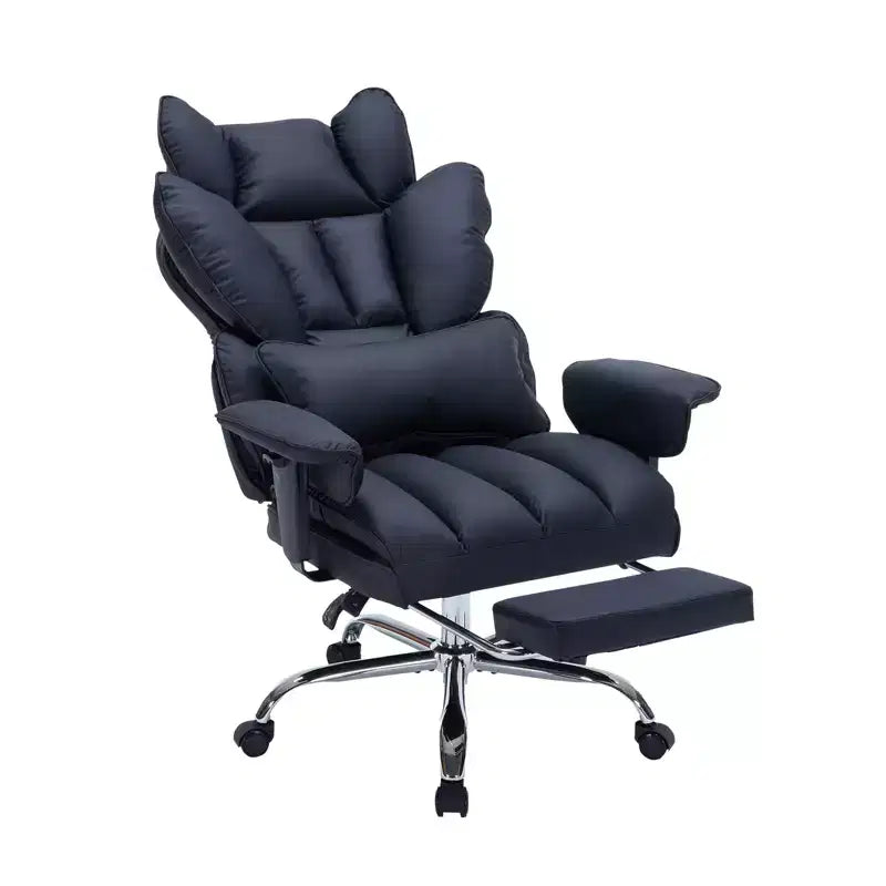 Big and Tall Office Chair w/Footrest, High Back Executive Desk Chair, 155ReclineLumbar Support Pillow, Faux Leather Gaming Chairs for Home