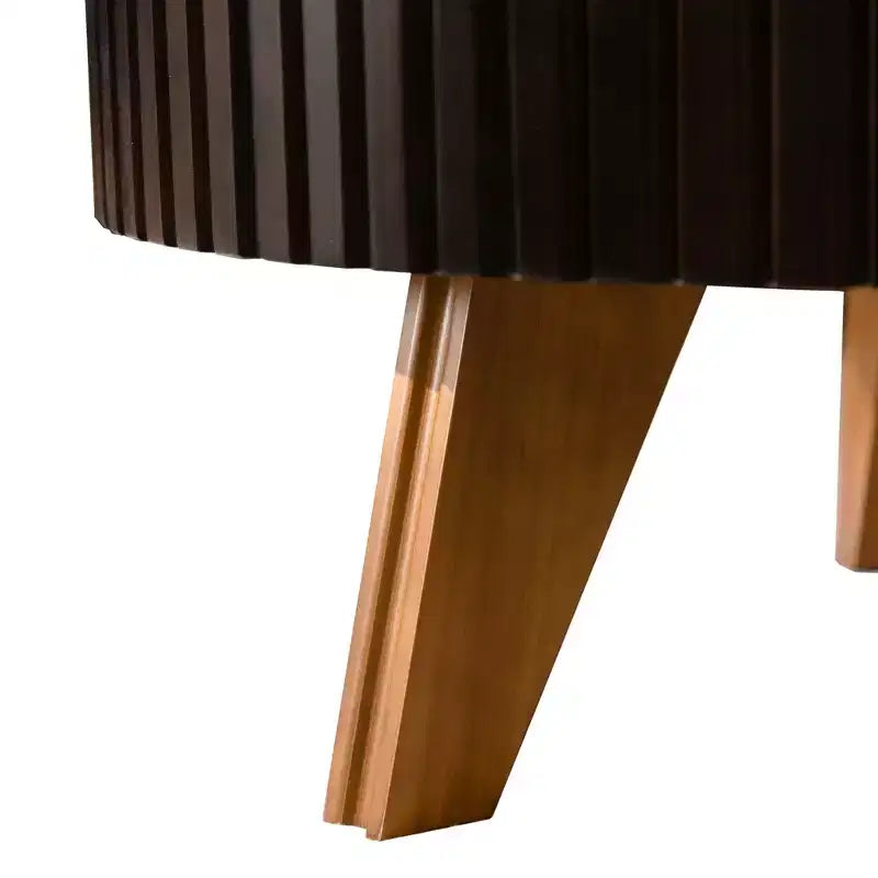 Table basse ronde rétro avec rangement dissimulé, table basse d'appoint en bois de style Mid-Century pour salon