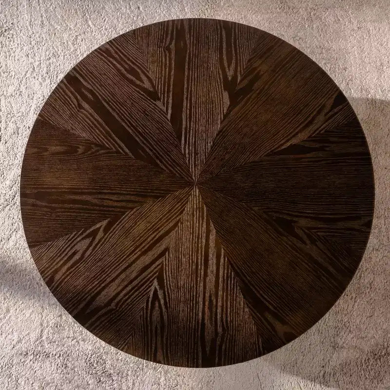 Table basse ronde rétro avec rangement dissimulé, table basse d'appoint en bois de style Mid-Century pour salon