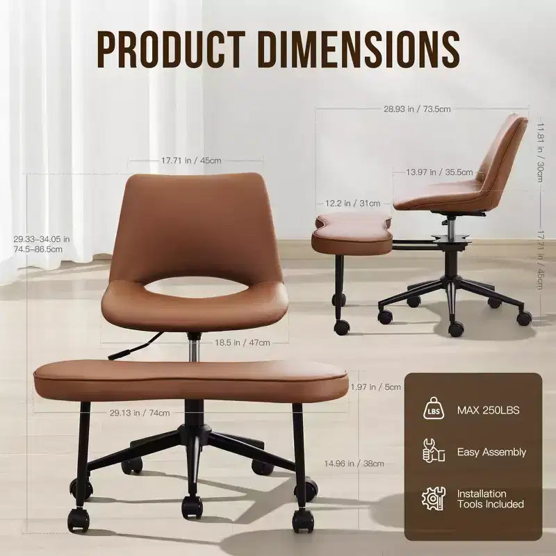 Chaise ergonomique à genoux, chaise de bureau à pieds croisés avec roulettes et support lombaire, chaise de méditation et de yoga à hauteur réglable pour TDAH et travail de bureau