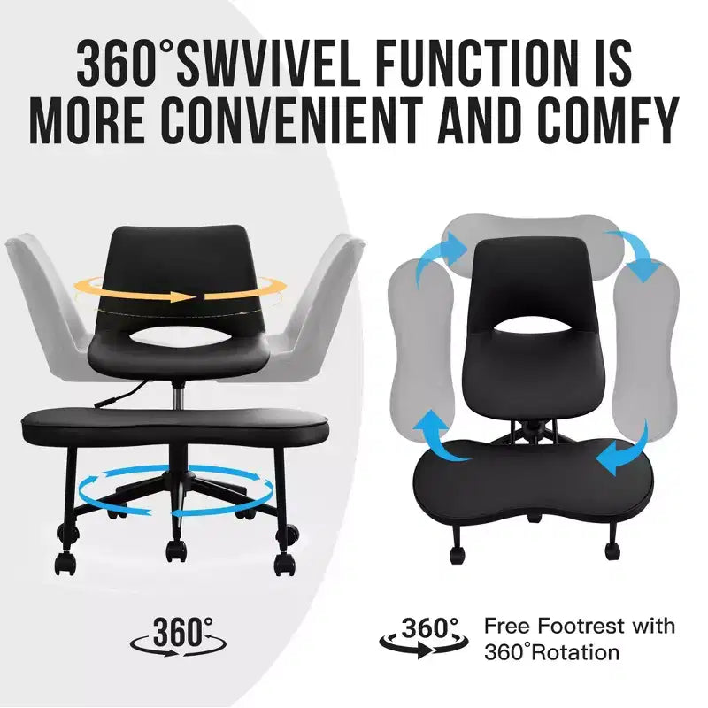 Chaise ergonomique à genoux, chaise de bureau à pieds croisés avec roulettes et support lombaire, chaise de méditation et de yoga à hauteur réglable pour TDAH et travail de bureau