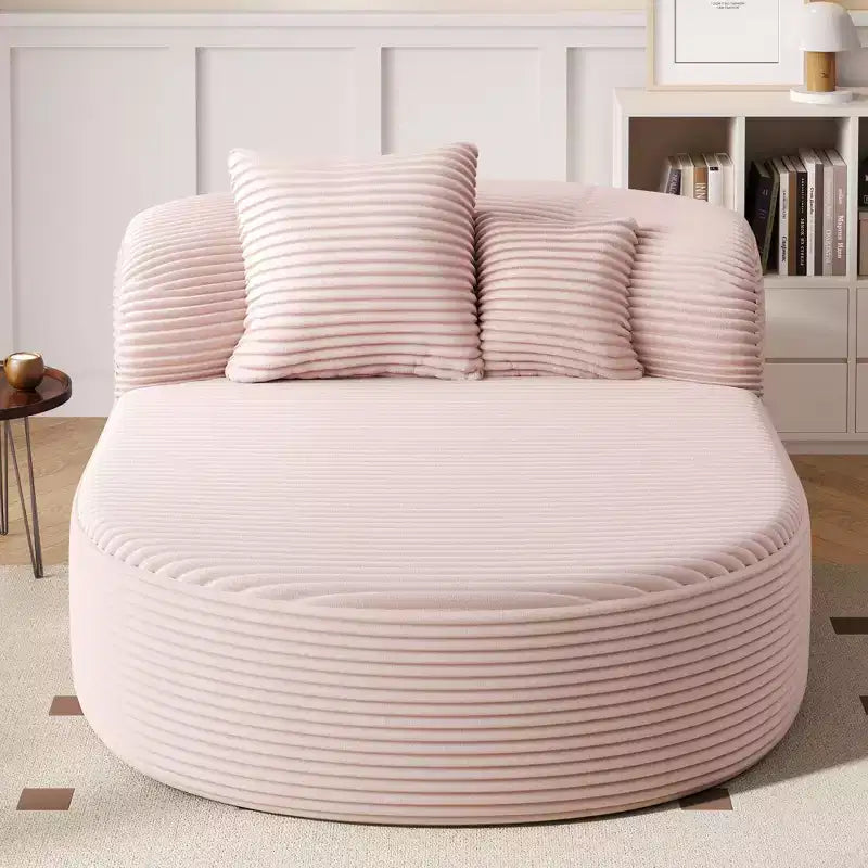 GDFStudio Roy Modern 42.5 Armchair Chaise Lounge Sofa with Movable Storage Ottoman and USB Ports