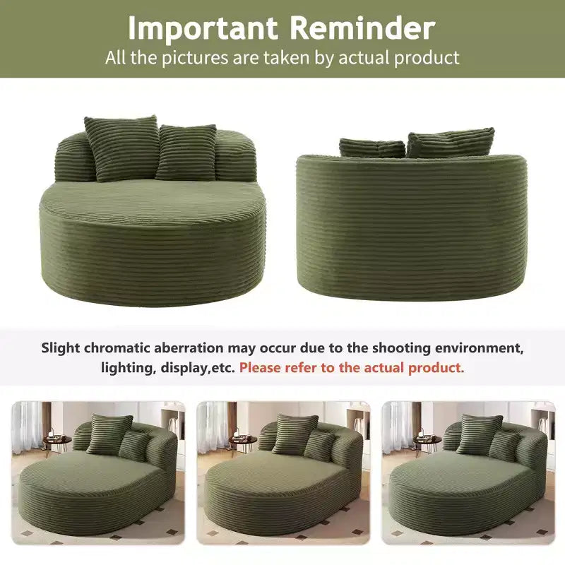 Canapé moderne 42.5 avec chaise longue, ottoman de rangement mobile et ports USB