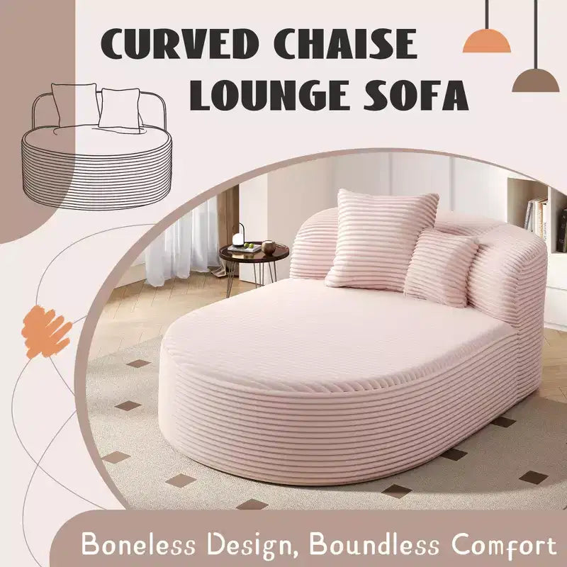 Canapé moderne 42.5 avec chaise longue, ottoman de rangement mobile et ports USB
