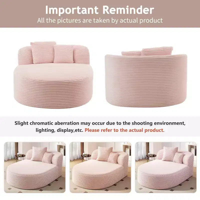 Canapé moderne 42.5 avec chaise longue, ottoman de rangement mobile et ports USB