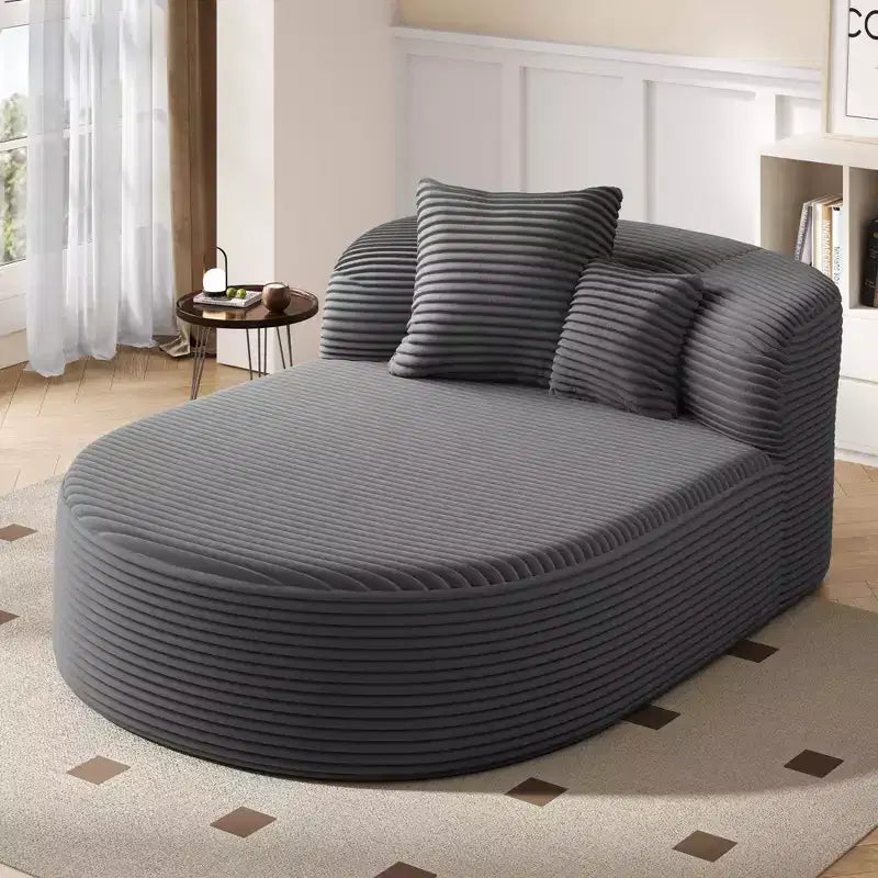 Canapé moderne 42.5 avec chaise longue, ottoman de rangement mobile et ports USB