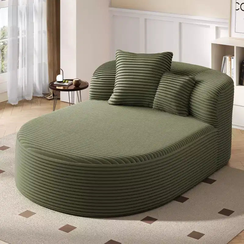 Canapé moderne 42.5 avec chaise longue, ottoman de rangement mobile et ports USB