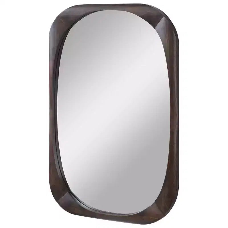 Miroir mural 26 x 38, teinte Noyer foncé