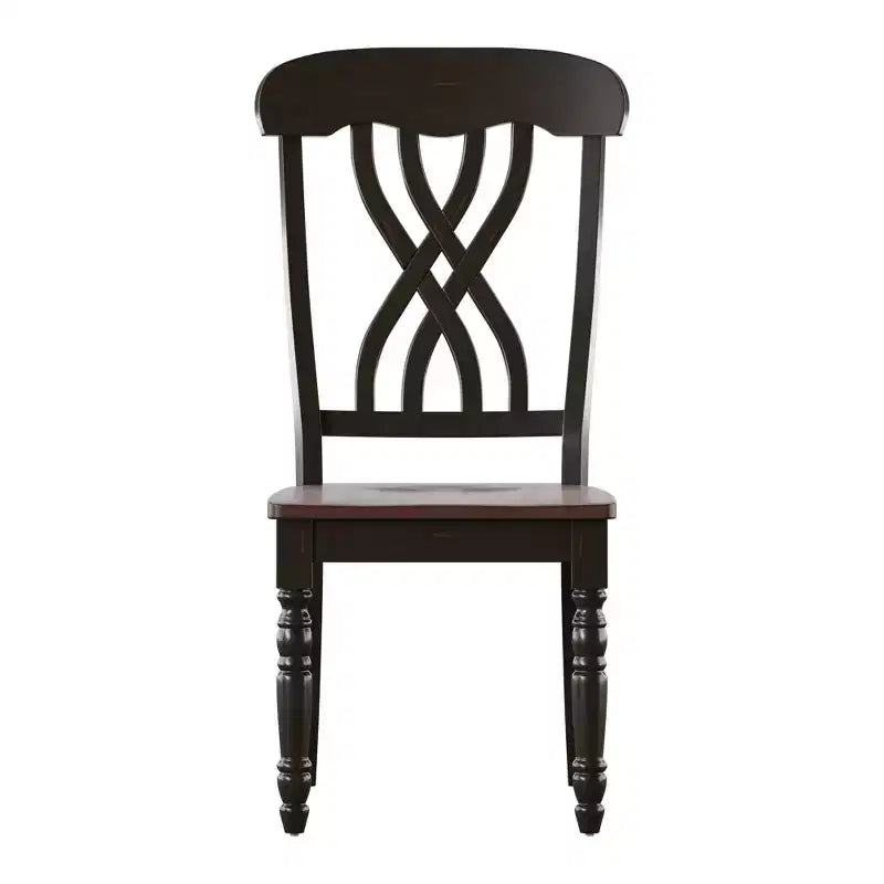 Ohana Two-Tone Antique Cross Back Dining Chairs (Set of 2) - iNSPIREQ