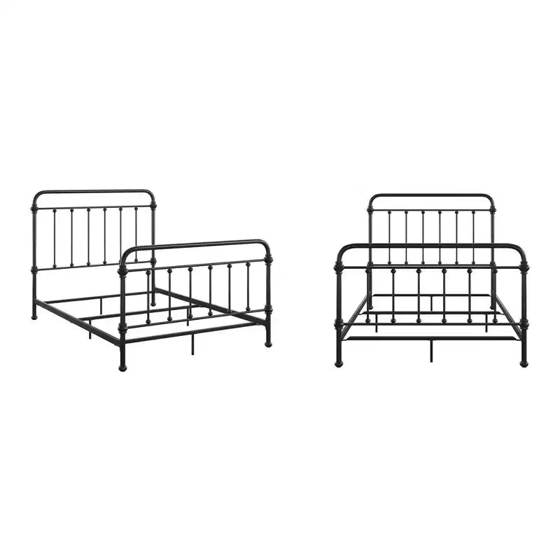 Lit double victorien en métal Graceful Lines - Noir