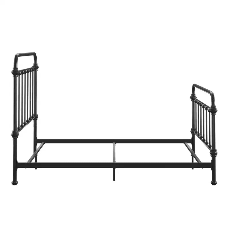 Lit double victorien en métal Graceful Lines - Noir
