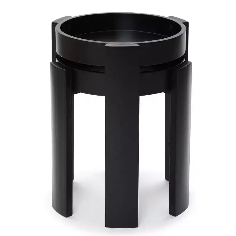 Lot de 2 tables gigognes noires, tables d'appoint rondes modernes et peu encombrantes pour salon, chambre à coucher