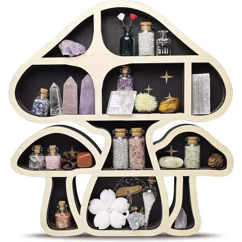 Home Collection Wooden Mushroom Floating Shelves