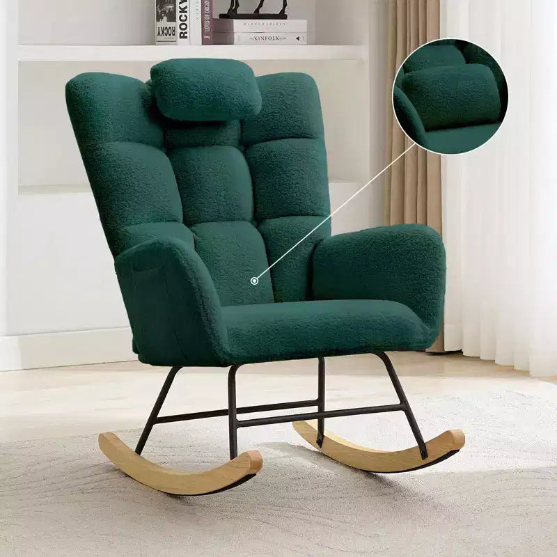 Fauteuil à bascule moderne à dossier haut, fauteuil inclinable planeur avec coussin doux pour adultes, parfait pour le salon et la chambre à coucher